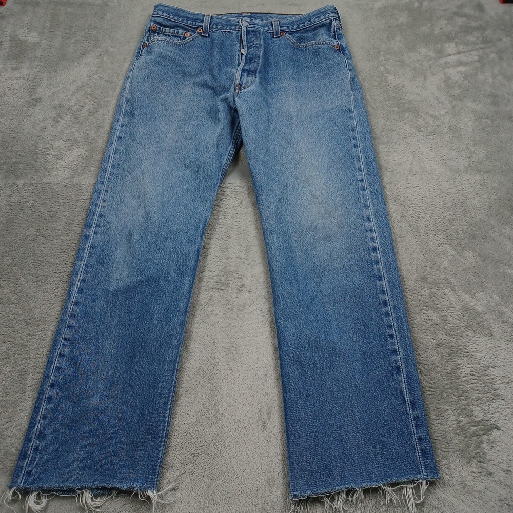 Vintage Levis 501 Jeans Mens 32x29 Blue Denim Straight Button Fly 501-0000